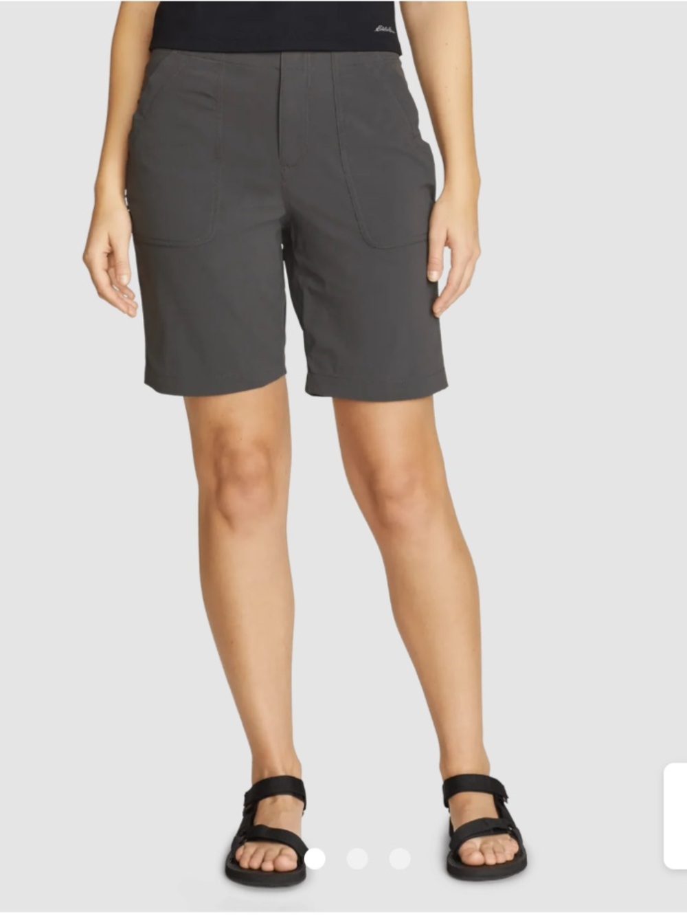 Eddie Bauer grey Horizon Bermuda high rise shorts NEW NWT